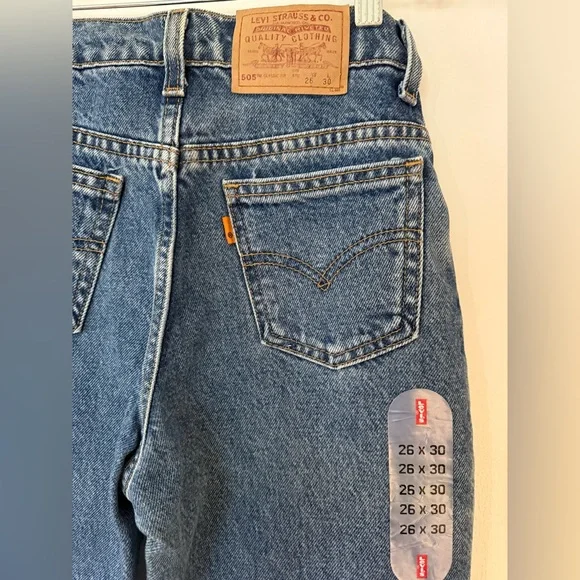 NEW Vintage Levi 505 Student Fit Denim Jeans, Orange Tag - Picture 5 of 13